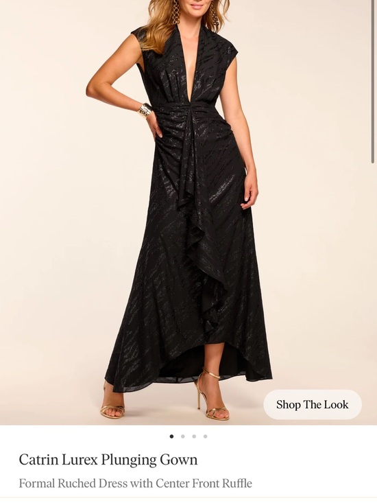 Ramy Brook Dresses & Skirts - Ramy Brook Black Lurex Plunging High-Low Gown